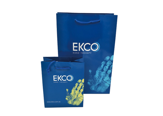 Good price εξατομικευμένες συνήθειας τσάντες εγγράφου αγορών τυπωμένων υλών στιλπνές μπλε με τη λαβή PP σε απευθείας σύνδεση